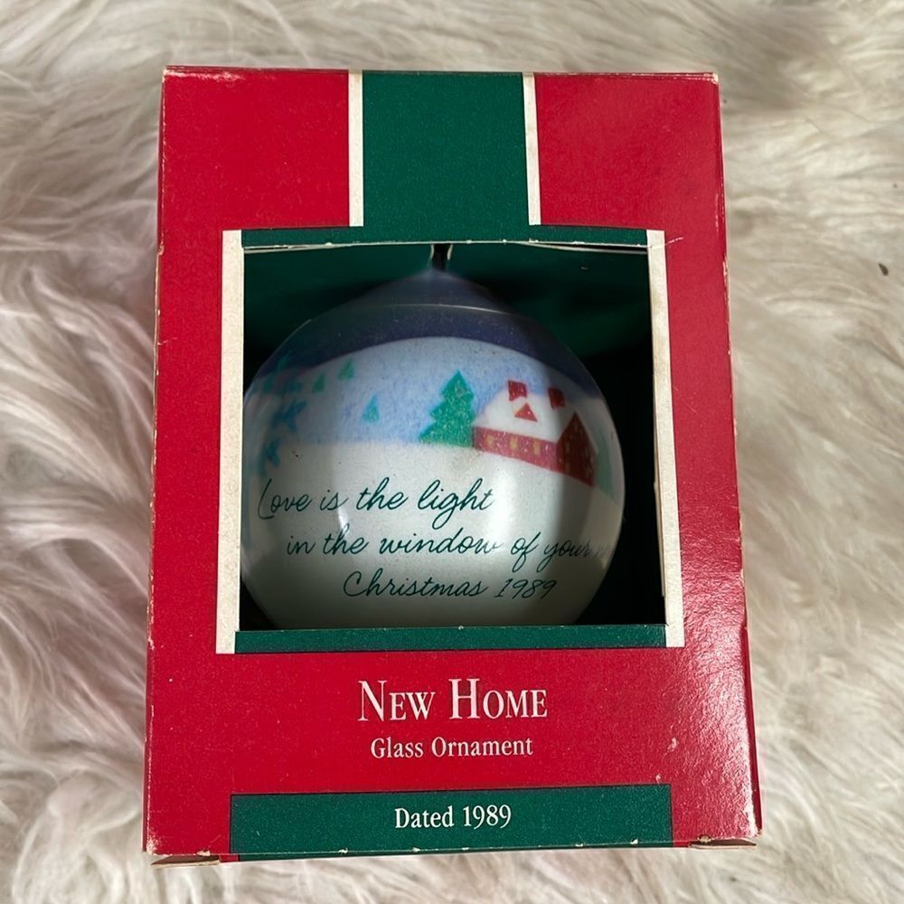 Hallmark New Home Ornament Vintage 1987, Glass Ornament, Keepsake